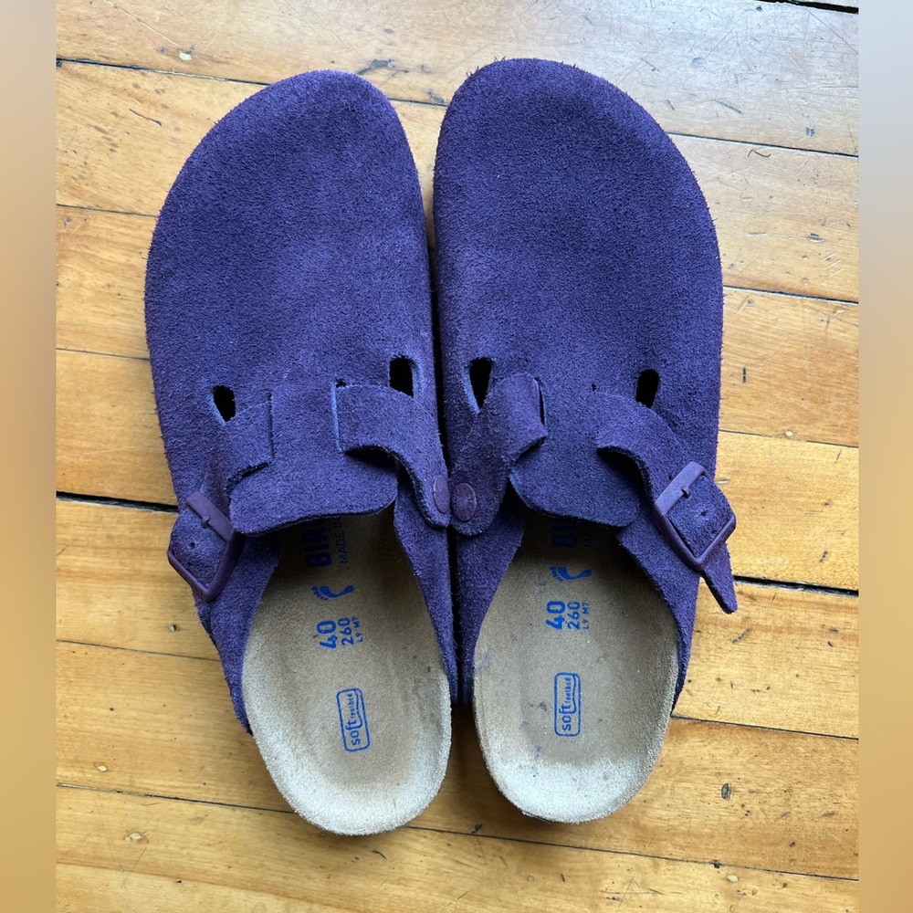 Birkenstock Purple Suede Boston clogs-size 40 narrow